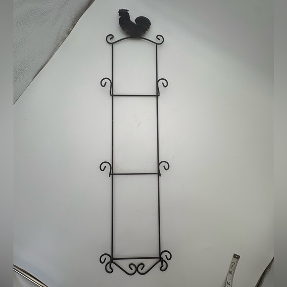 Other - Black Metal Rooster Wall Plate Hanger